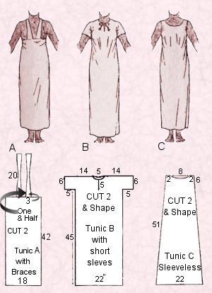 Fancy Dress - Amateur Dramatics - 3 Free Easy Egyptian Costume Pattern Guides for Tunics
