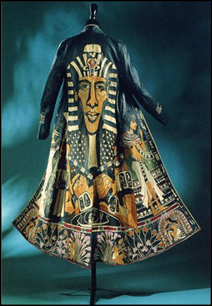Egyption Akhnaton Coat 1976 by John Jones. Wearable Art from Stitched and Pieced Leather.