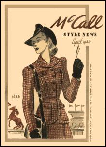 1940-1945 Picture of McCall Magazine Pattern Cover 1940
