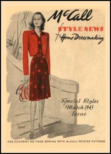 1940-1945 Picture of McCall Magazine Pattern Cover 1945