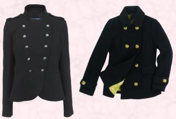 Black military style cropped jacket £35 Sophie Gray at Bhs Womenswear Quality Black Buttoned Marching Band Wool Military Coat From Boden.