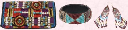 Bag Richness, £85 or €115 by Dune. Patterned Apache Bangle £10 (€17 Eire) Dakota range and Dakota multi Pocahontas Earring £8 (€13.5 Eire) both Accessorize.