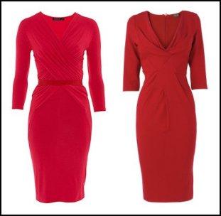 Donna Karan Three Quarter Sleeve V Neck Cross Draped Red Dress £1,055. Phase Eight Red Jersey Dress.