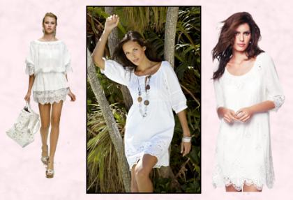 Summer White Tunic Dresses.
