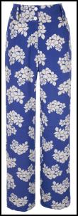 Blue Floral Palazzo Trousers.