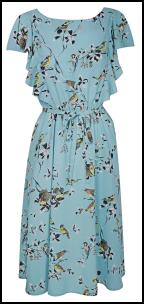 Dorothy Perkins SS12 Turquoise Bird Printed Polyester Dress.
