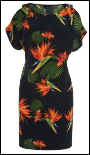 Next Black With Orange Hothouse Tropical Flower Dress.