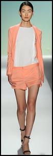 Tibi Catwalk - Orange Peach Shorts/Jacket.