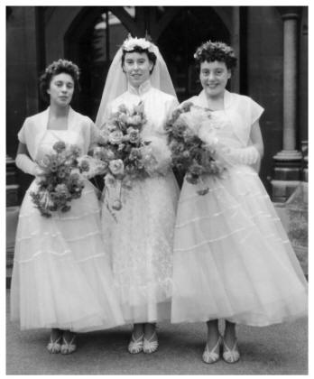 1956 Wedding Dress Photos - Ballerina Bridesmaids with Bride Photo ...