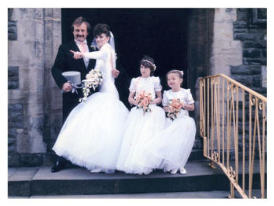 Side view of the 1986 wedding dress.