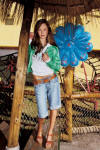 Little tops and cropped denims from TopShop this summer 2005.