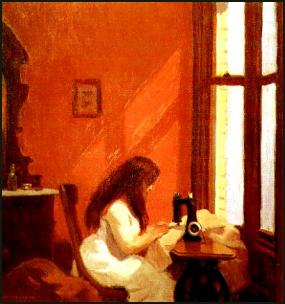 Girl at Sewing Machine (c.1921) Edward Hopper Painting
