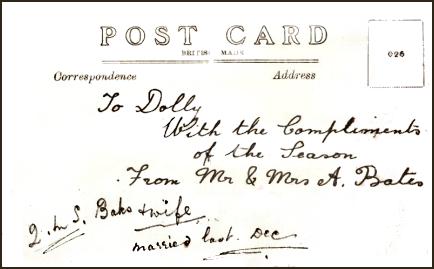 1919 Reverse of postcard