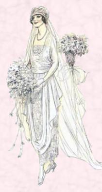 Bride fashion sketch 1919