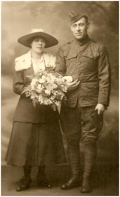 Wedding 2 American Soldier and his Bride 1919