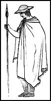 Greek cloaks. Chlamys - in colder weather the larger cloak was worn, this was called a Greek Himation. 