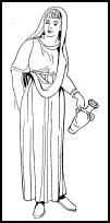  Romersk kvinne i to tunikaer og stola.