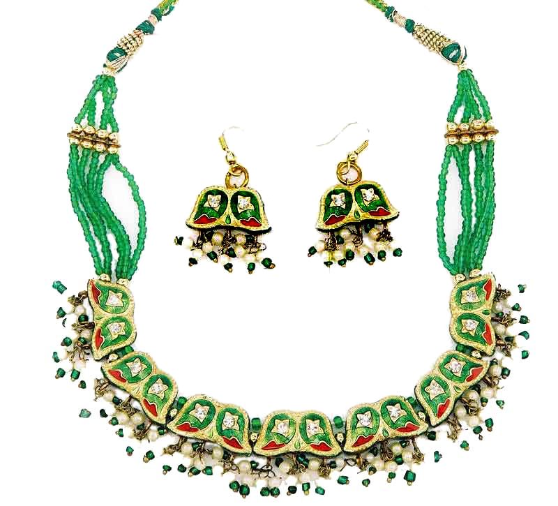 Indian Lac Costume Jewellery Enamel Fashion Necklaces - Pictures 2