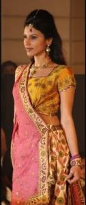 Inidan Fashion - Pink Gold Sari Choli