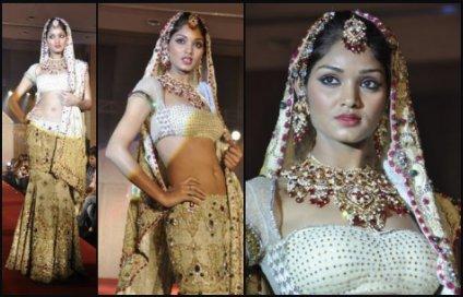 Catwalk Model Wears Lehenga Choli - Vibrant Fashion Week Gujarat India 2010