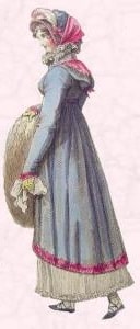 Regency era fashion Pelisse of 1815 - Shorter Pelise Coat