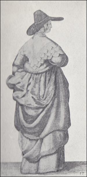 1640 lady with wide brim hat
