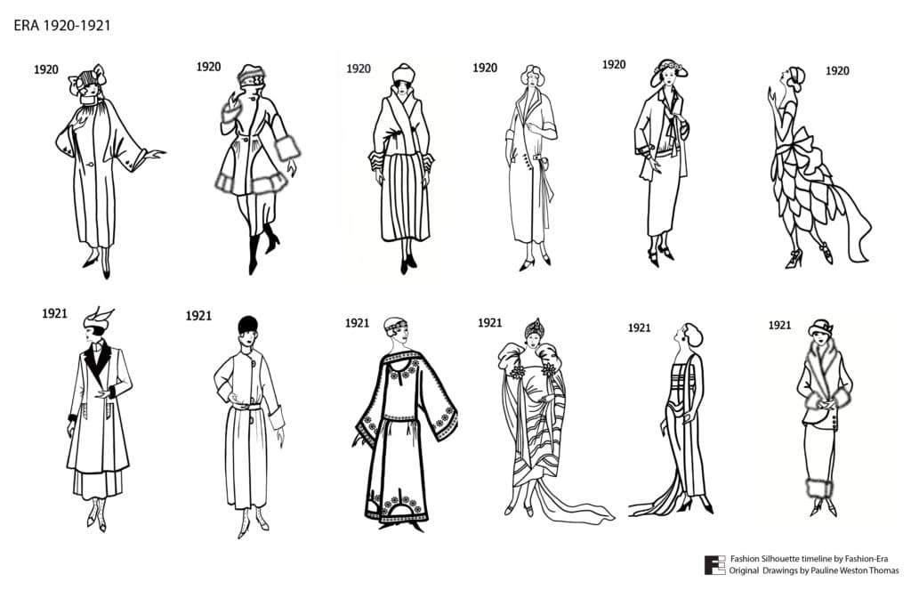 fashion history 1920-1921 Silhouettes