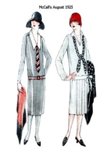 1925 mccalls fashion history image drop ties duo