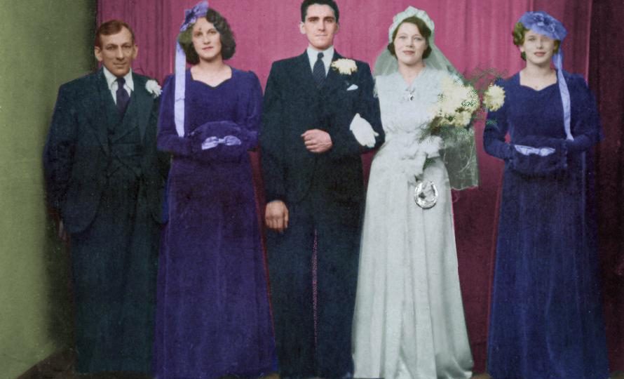 1940s Wedding Dresses Photographs  Wartime Wedding Fashion History Pictures