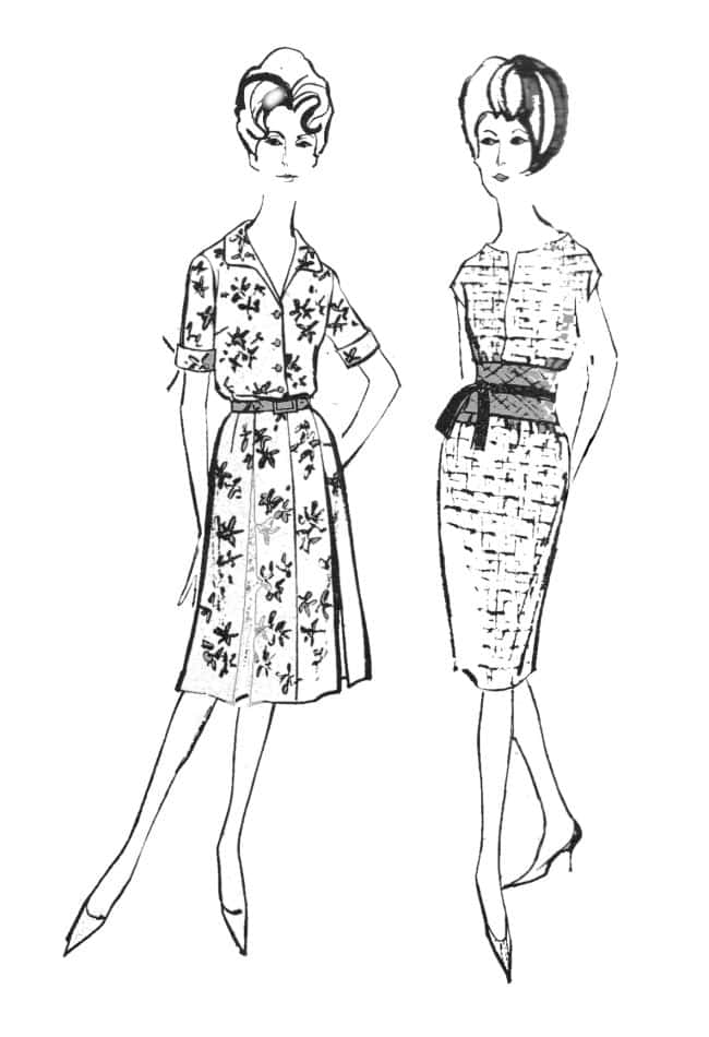 1962 drawing shirt waister