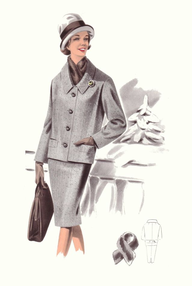 1965 grey suit front and back