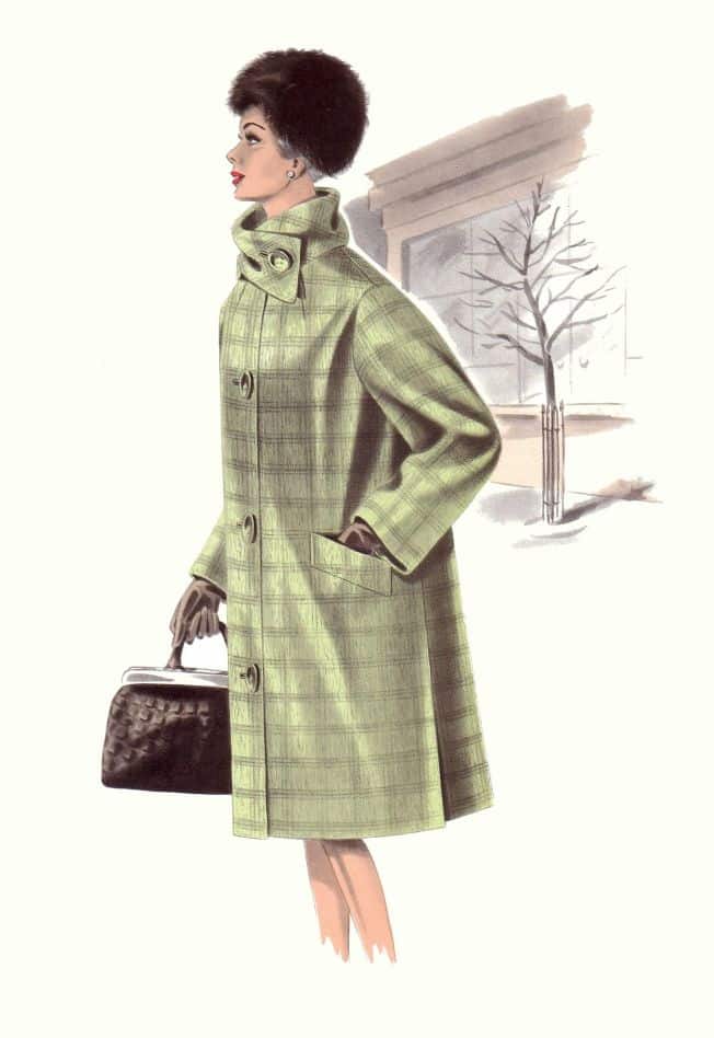 1965 lime check coat