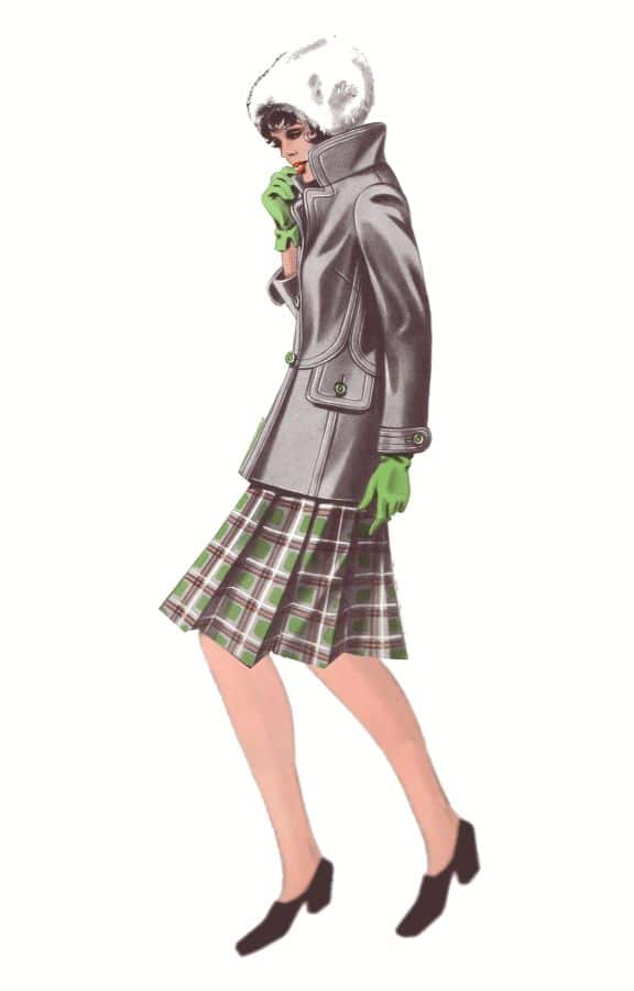 1974 green check skirt