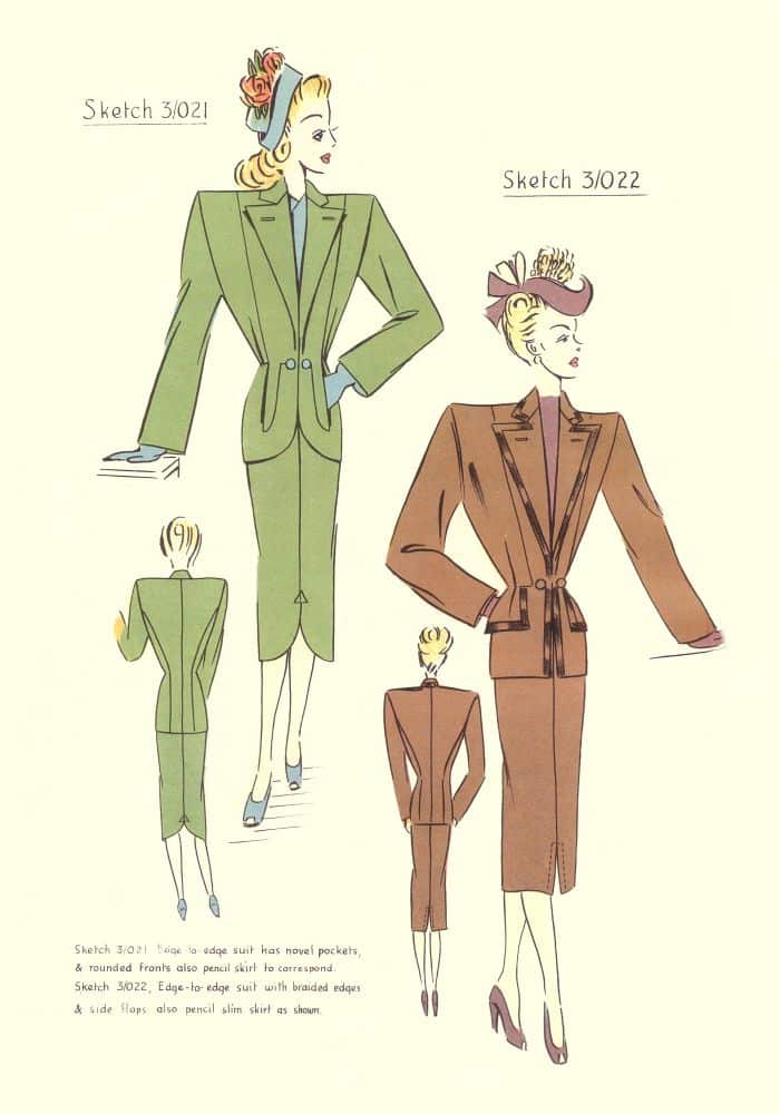 free dress pattern fashion 1940s