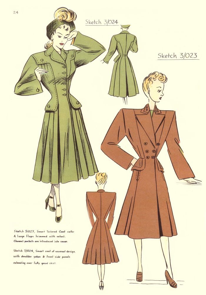 dress pattern fashion 1940s