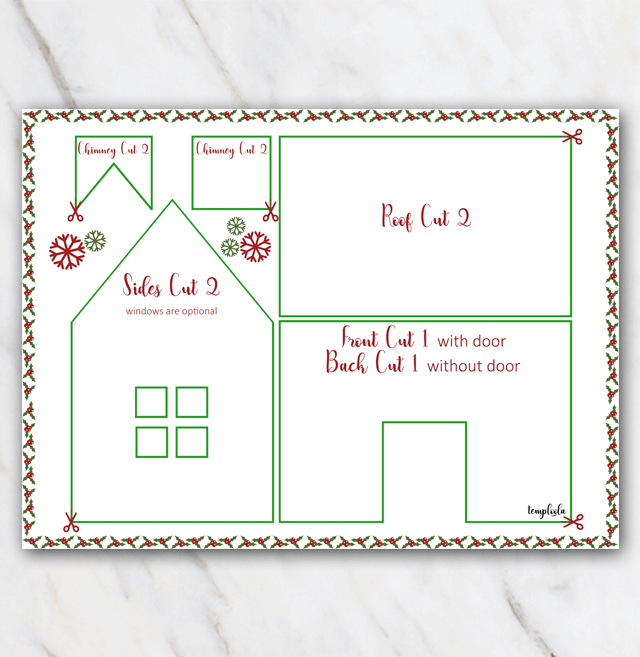 Gingerbread house template printable