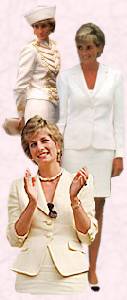 Princess Diana as 1980s Fashion icon wearing her well cut suits.