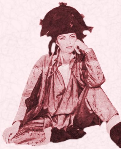 The Swashbuckling Pirate Look Picture of a model wearing a pirate outfit. New romantics fashion history 1980s.