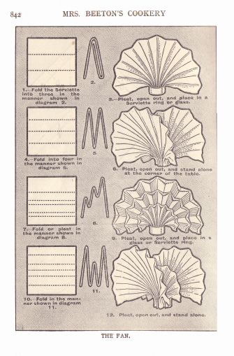 beetons napkin folding fan