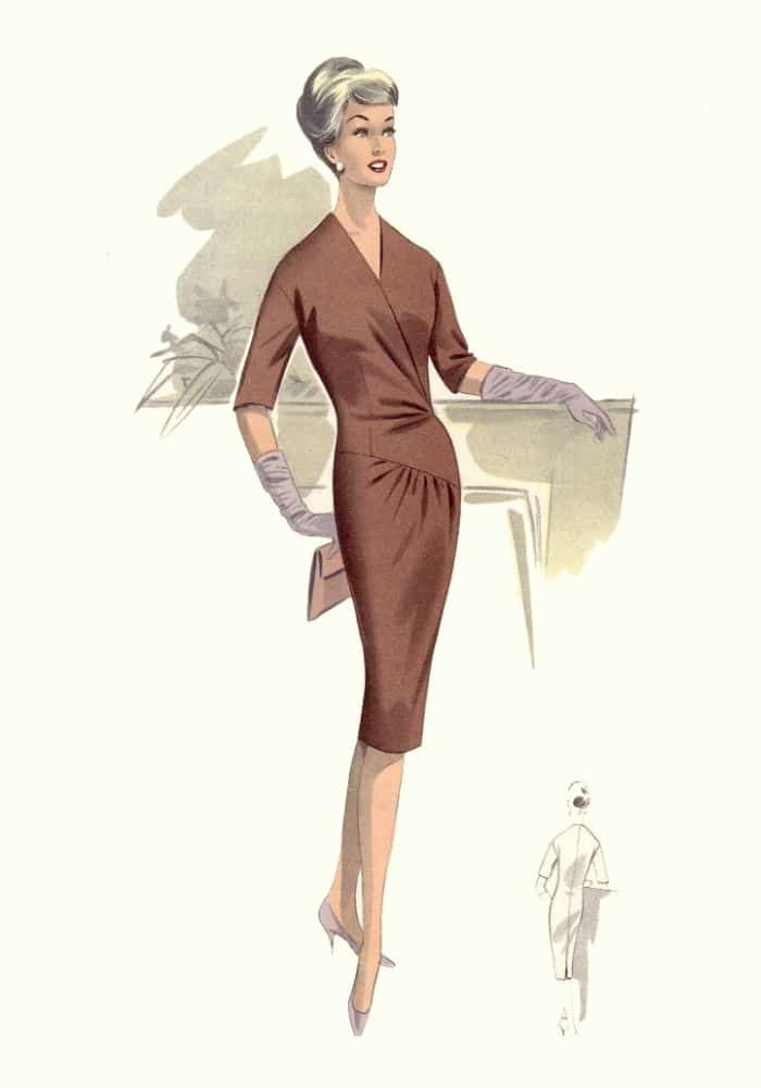 brown slim 1963 dress