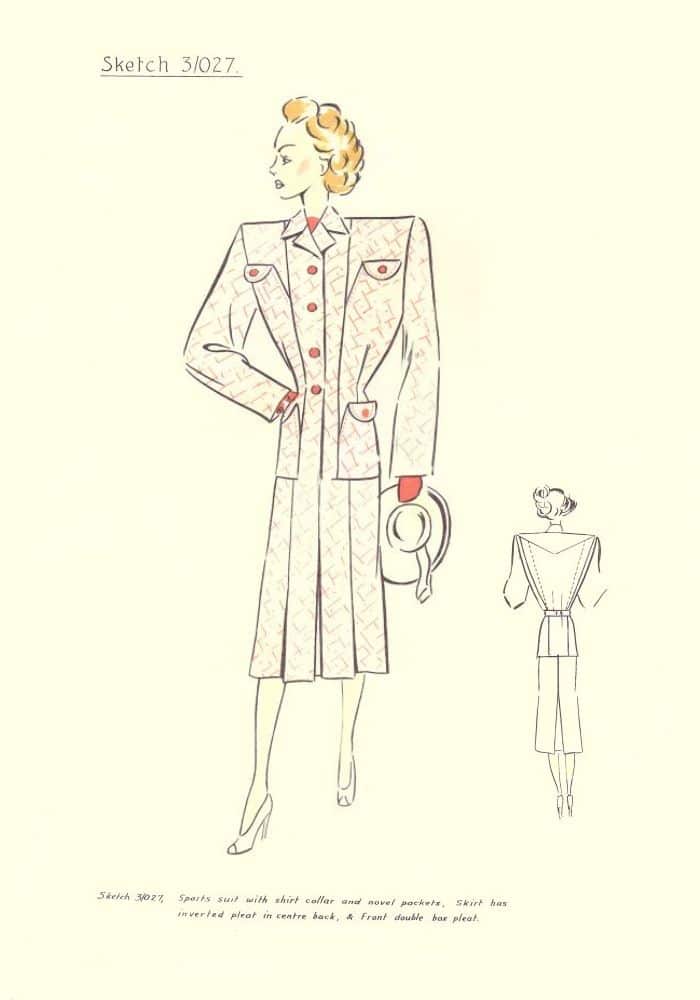 1940s dress pattern 3027 suit
