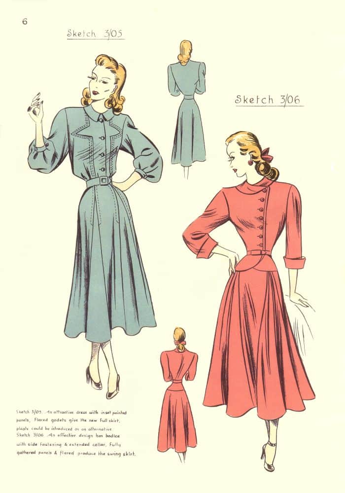 free dress pattern 1948