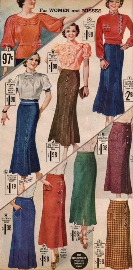 1930s skirts