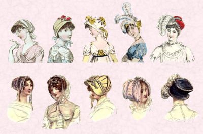 regency era fashion Caps and turbans