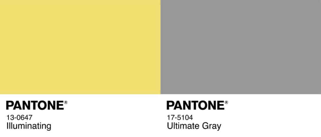 Pantone color of the year 2021 ultimate gray illuminating yellow
