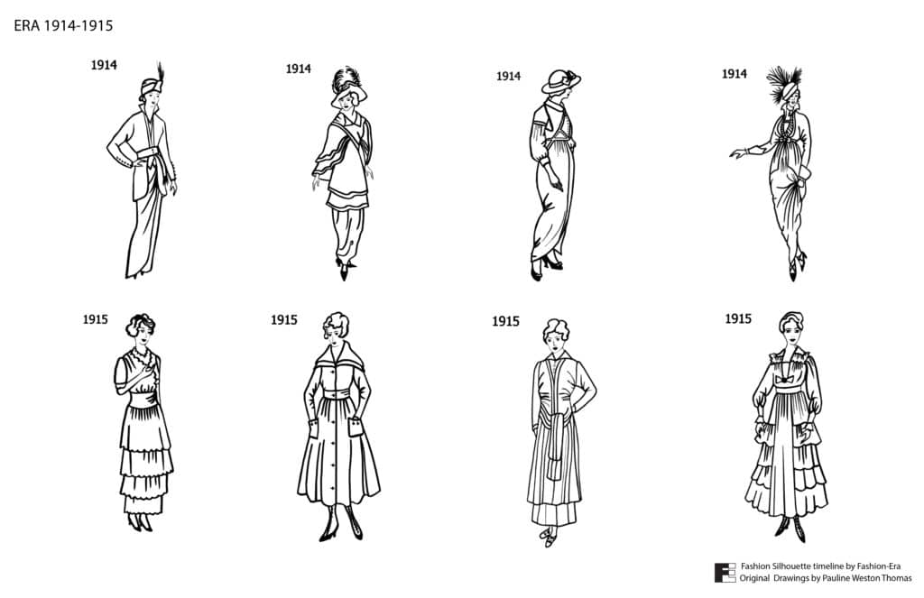 1914 fashion history Silhouettes