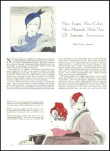 good housekeeping magazine 1932 hats in red and blue