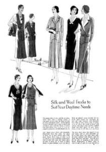 oct 1930 good housekeeping magazine wool and silk dresses