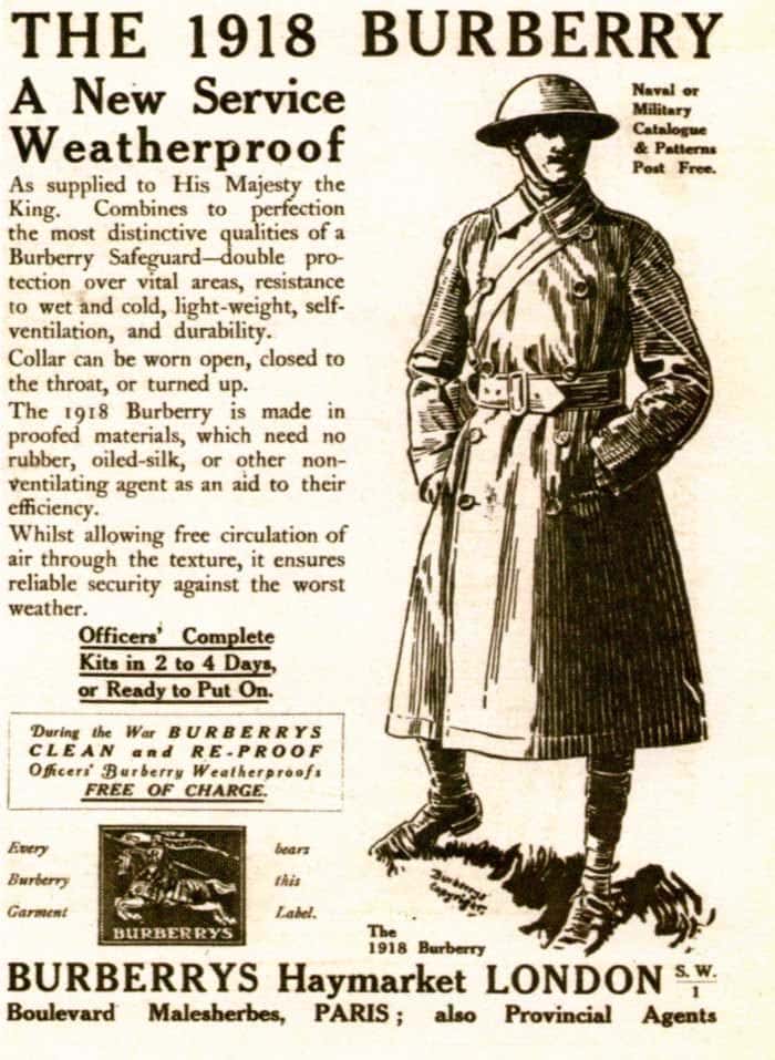 the 1918 Burberry A new service weatherproof