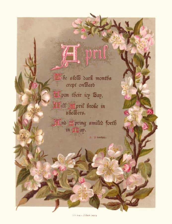 april Poem calligraphy from Princess Beatrice